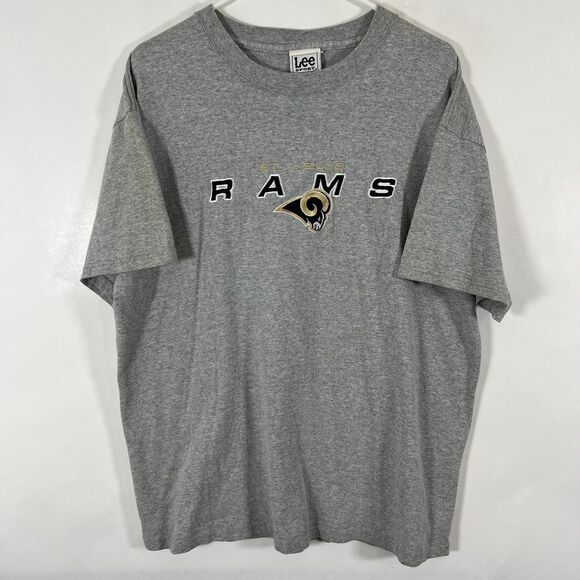 Vintage St. Louis Rams Lee Sport T Shirt Mens Size XL Gray Embroidered NFL 90s - Picture 1 of 13